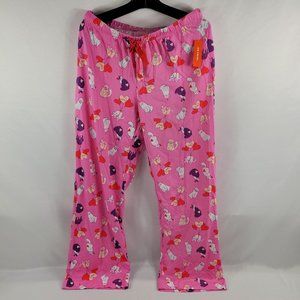 Joe Fresh Cats & Hearts Kittens Balloons Pajama Pants Valentines Day Womens M